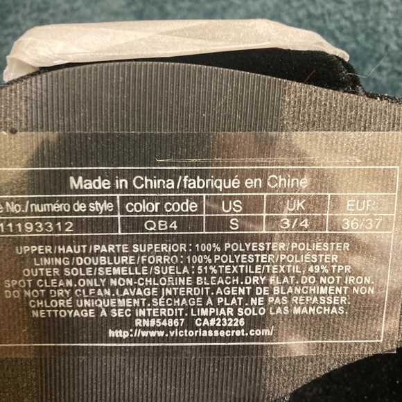 Victoria’s Secret Fringe Rhinestones Velvet Slides Black Small - Picture 7 of 7